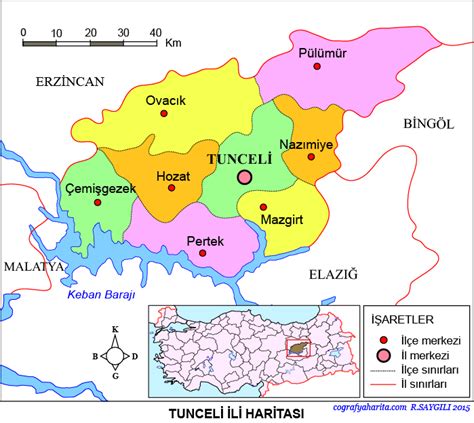 Türkiye haritası tunceli